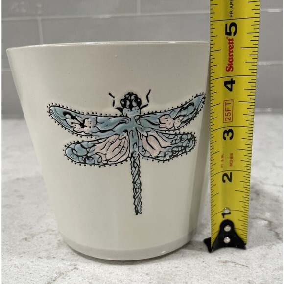 Dragonfly GOLDMINC 5” Planter w/Drain Hole Under The Sun 2021 Blue Sky Clayworks - Picture 5 of 8